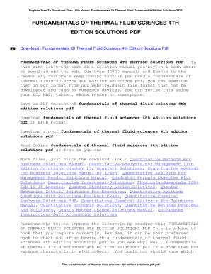Read Thermal Fluid Sciences Fourth Edition Solution Manual 