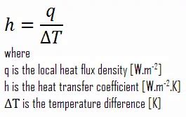 thermodynamics - Convective heat transfer coeficient equation