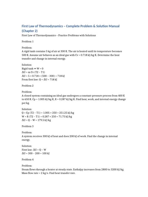 Thermodynamics Problems With Solutions Pdf Download