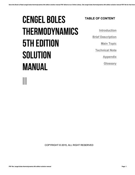 Read Thermodynamics Cengel Solutions Manual 5Th Edition 