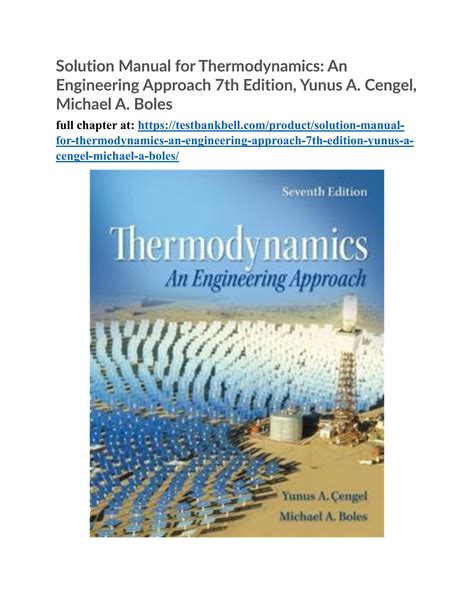 Read Online Thermodynamics Solution Manual 7Th Edition 