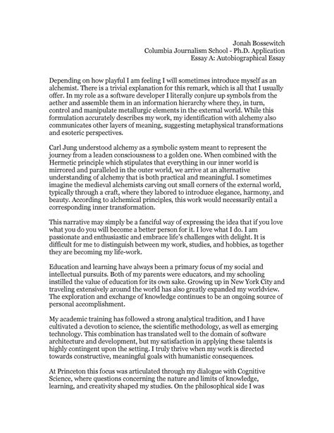 thesis examples for autobiography