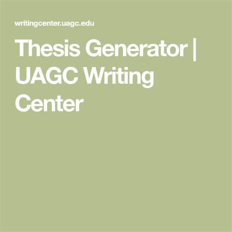 Thesis Generator Uagc Writing Center Thesis Statement Writing Practice - Thesis Statement Writing Practice