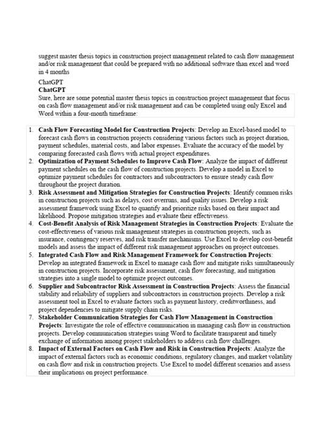 thesis topics for construction project management