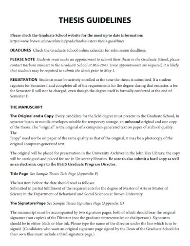 Read Online Thesis Guidelines 