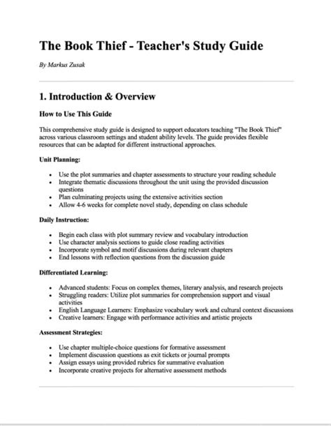 Thief Study Guide Learning Links Answers