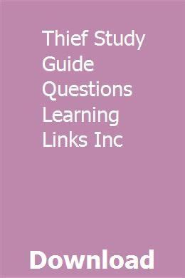Read Thief Study Guide Answers Learning Links Inc 