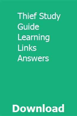 Read Thief Study Guide Answers Learning Links Inc 