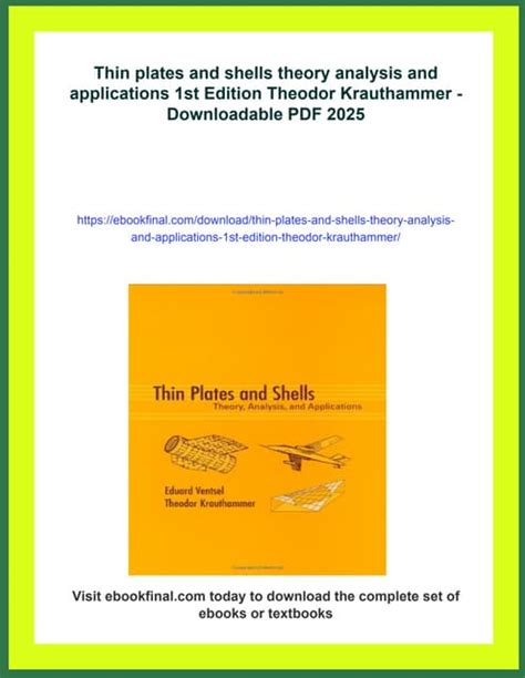 Full Download Thin Plates And Shells Theory Analysis And Applications 