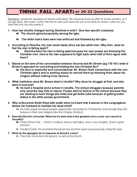 Things Fall Apart Chapter 20 Summary