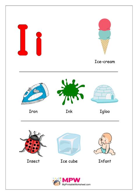 Things That Start With I For Preschool Classroom Kindergarten Words That Start With I - Kindergarten Words That Start With I