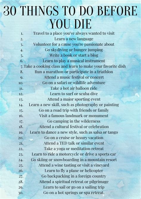 Things To Do Before You Die