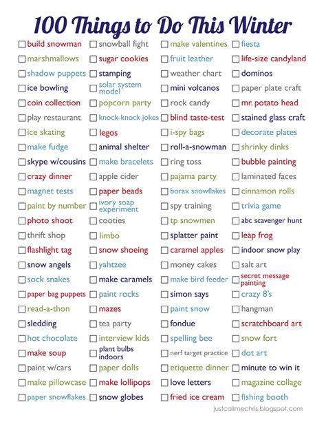 things to do when bored in winter