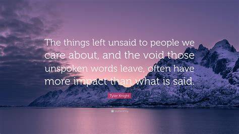 Things Unsaid