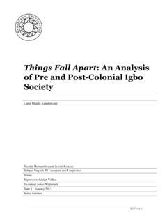Full Download Things Fall Apart An Analysis Of Pre And Post Colonial 
