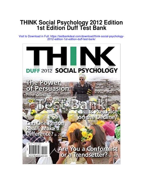 Download Think Social Psychology 2012 Edition 