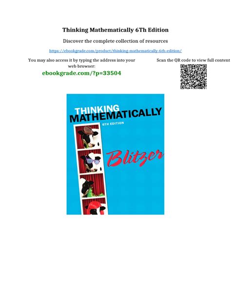Thinking Mathematically English Edition