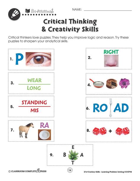 Thinking Skills Worksheets For Kids All Kids Network Think Sheet Kindergarten - Think Sheet Kindergarten