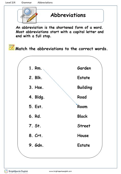 Third Grade Grade 3 Abbreviations And Acronyms Questions Abbreviations Nouns Worksheet Grade 3 - Abbreviations Nouns Worksheet Grade 3