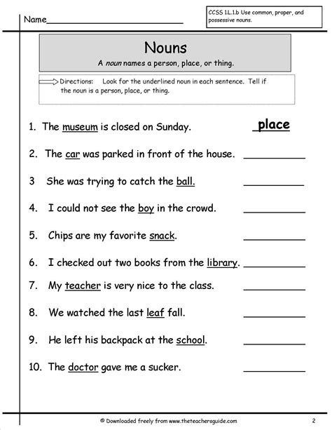 Third Grade Grade 3 Nouns Questions For Tests Noun Worksheet Third Grade - Noun Worksheet Third Grade