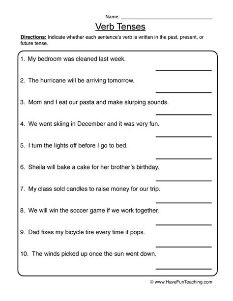 Third Grade Grade 3 Tenses Questions For Tests Third Grade Verb Tenses Worksheet - Third Grade Verb Tenses Worksheet