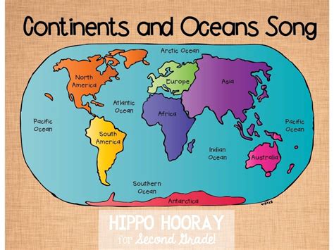 Third Grade Map Continents Oceans