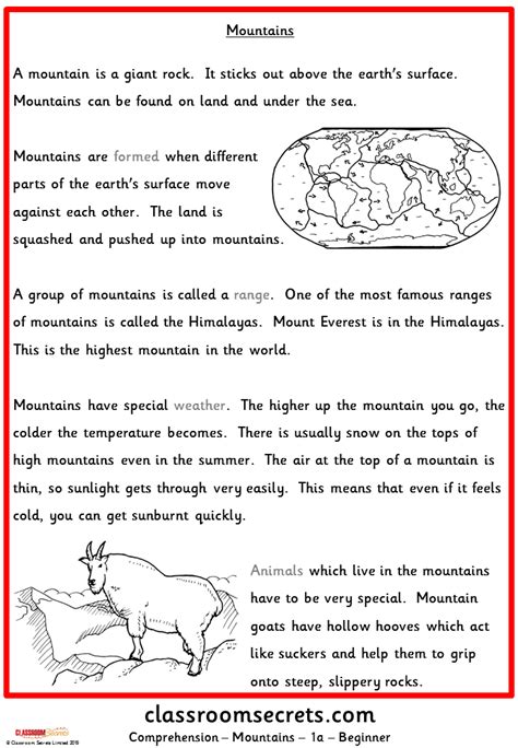 Third Grade Mountain Language Worksheet   3rd Grade Mountain Language Worksheets Study Common Core - Third Grade Mountain Language Worksheet