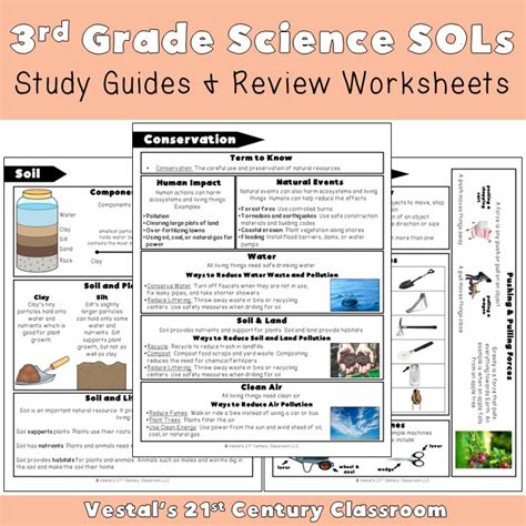 Third Grade Science Sol Review Refrigerator Cards