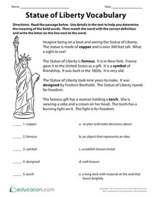 Third Grade Statue Of Liberty Comprehension Packet