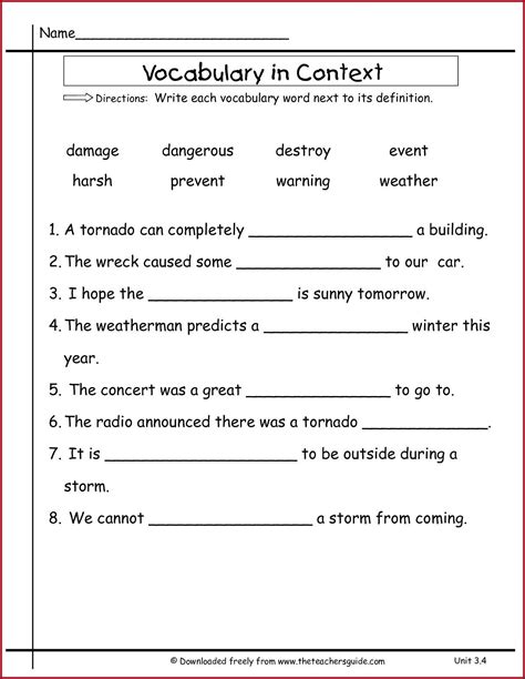 Third Grade Vocabulary Builders Worksheets Amp Teaching Resources Third Grade Vocabulary Worksheet - Third Grade Vocabulary Worksheet