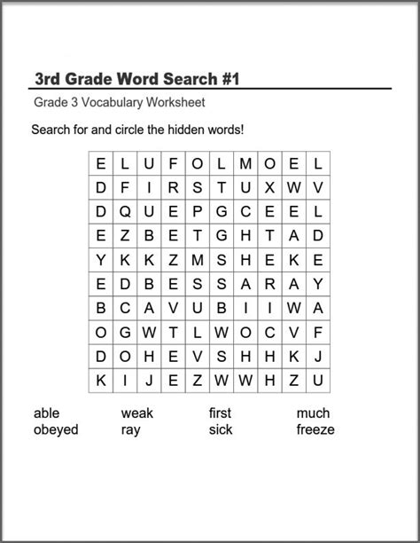 Third Grade Word Search Best Coloring Pages For Word Search 3rd Grade - Word Search 3rd Grade