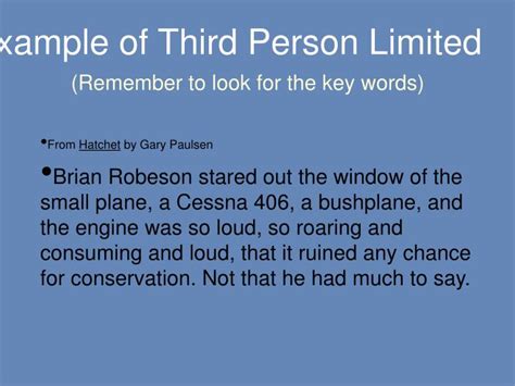 third person limited examples words
