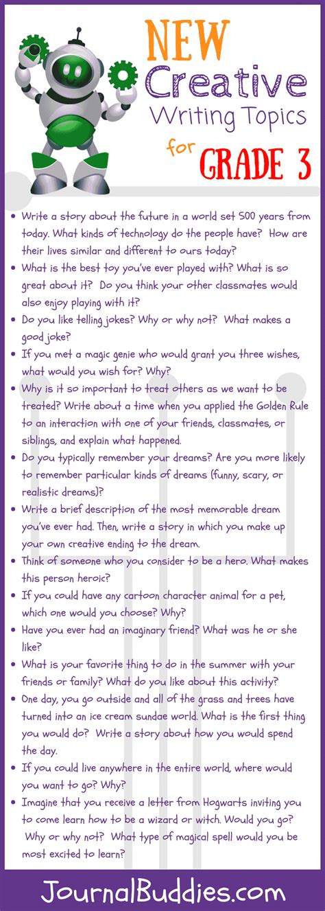 Read Third Grade Journal Topics 