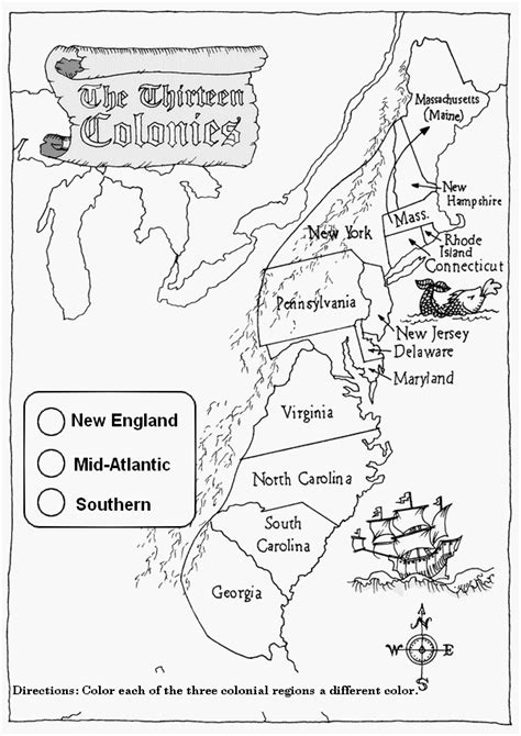 Thirteen Colonies Map Worksheet Answers   Thirteen Colonies Coloring Map Instant Worksheets - Thirteen Colonies Map Worksheet Answers