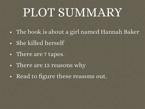 Thirteen Reasons Why Summary