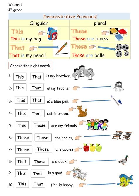 This That These Those Exercises Grammar Activity Sheets Kindergarten Worksheet  This  - Kindergarten Worksheet 