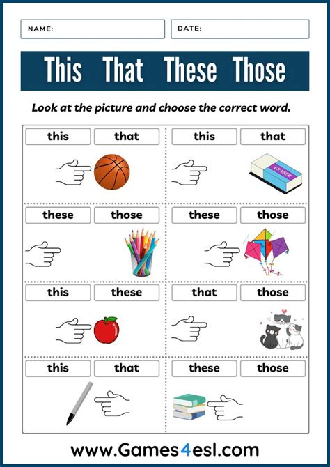 This That These Those Worksheets K5 Learning This And That Worksheet - This And That Worksheet