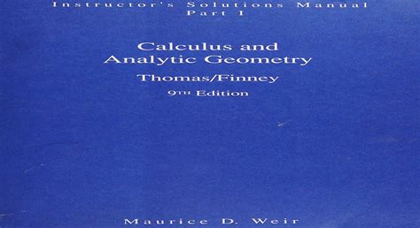 Thomas Calculus 9th Edition Solution Manual