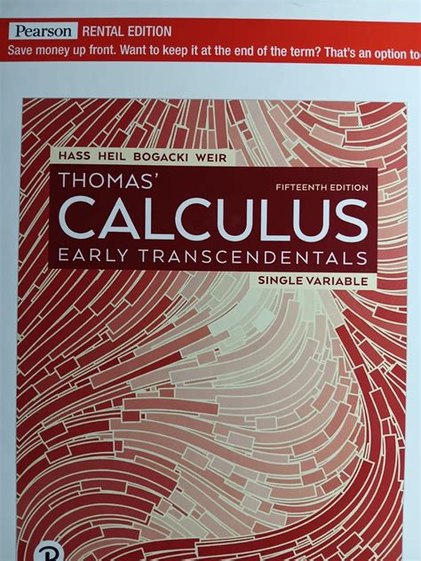 Thomas Calculus Early Transcendentals Based On The Original Work By George B Thomas Jr As Revised By Ross L Finney Maurice D Weir Frank R Giordano Annotated Instructors Edition Tenth Edition Book With Cd Rom