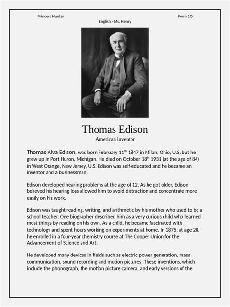thomas edison biography hack
