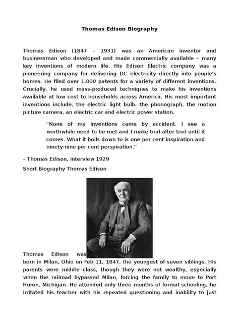 thomas edison biography pdf