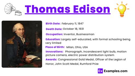 thomas edison mini biography examples