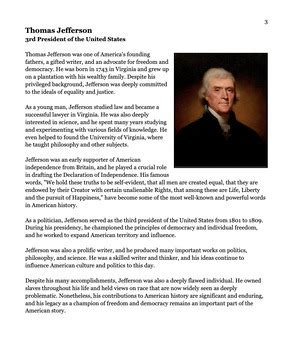 thomas jefferson biography summary questions