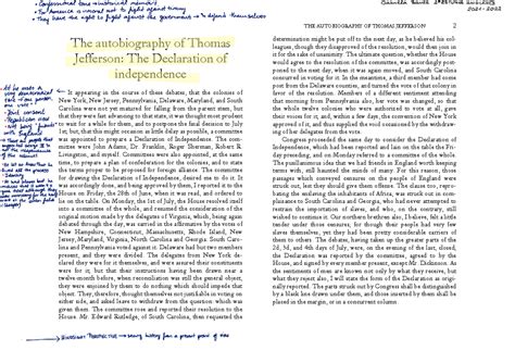 thomas jefferson declaration of independence autobiography template