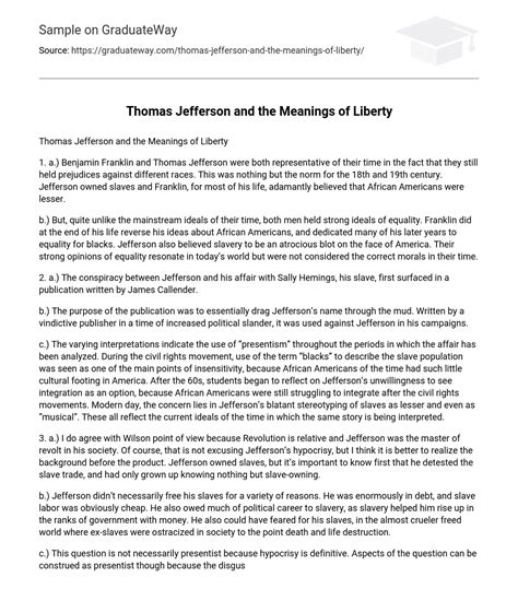 Thomas Jefferson Essay Thomas Jefferson First Grade - Thomas Jefferson First Grade