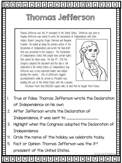 Thomas Jefferson Worksheets Free Printables Homeschool Of 1 Founding Fathers Coloring Pages - Founding Fathers Coloring Pages