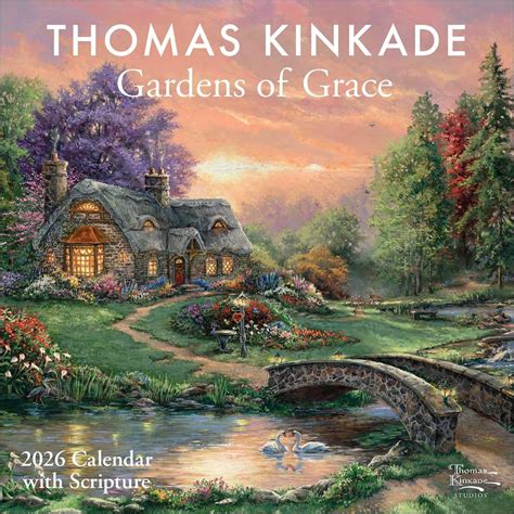 Thomas Kinkade Garden Grace Script 2017 Square Wa