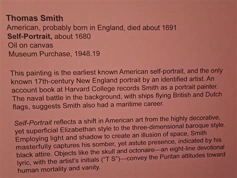 thomas smith self-portrait analysis