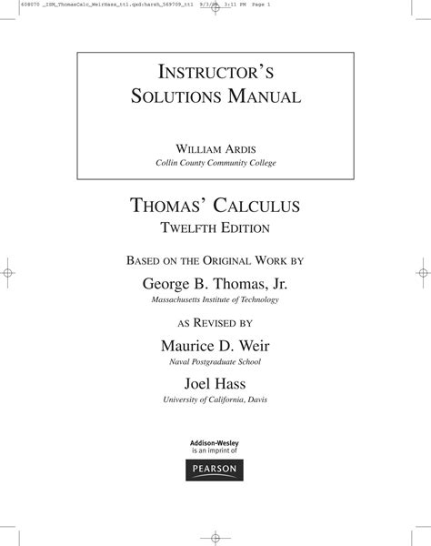 Download Thomas Calculus 12Th Edition Solution Manual Scribd 