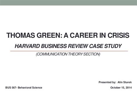 Read Online Thomas Green Harvard Business Case Solutions 